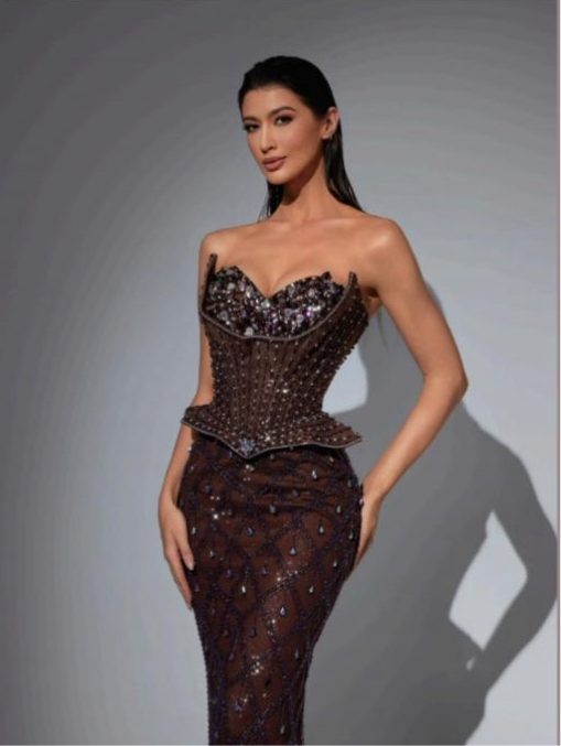 Luxury Party Dress Embellished with Stones