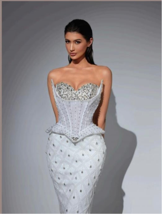 Luxury Party Dress Embellished with Stones