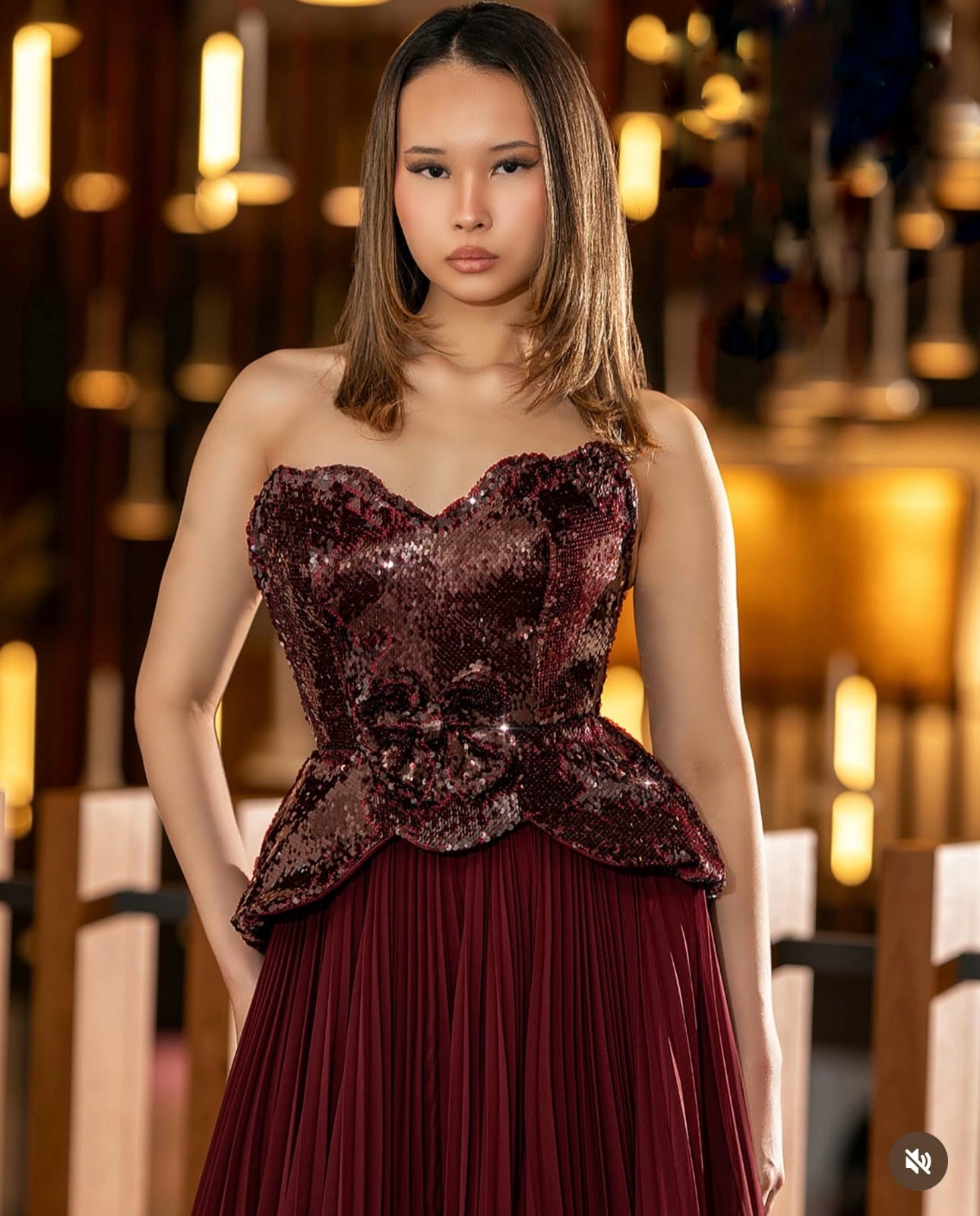 Elegant dress from the haute couture collection, exclusive design.