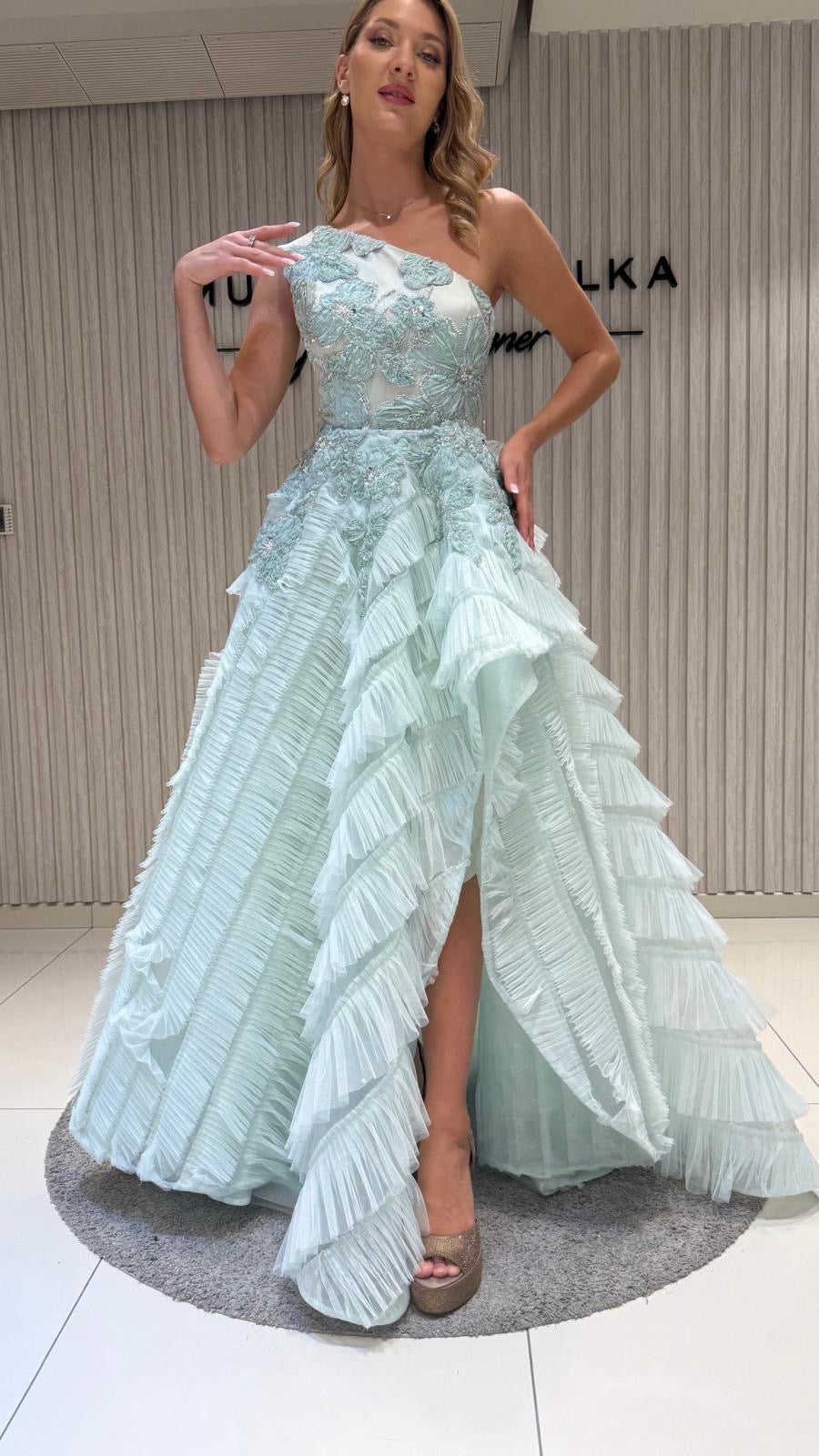 Elegant dress from the haute couture collection, exclusive design.