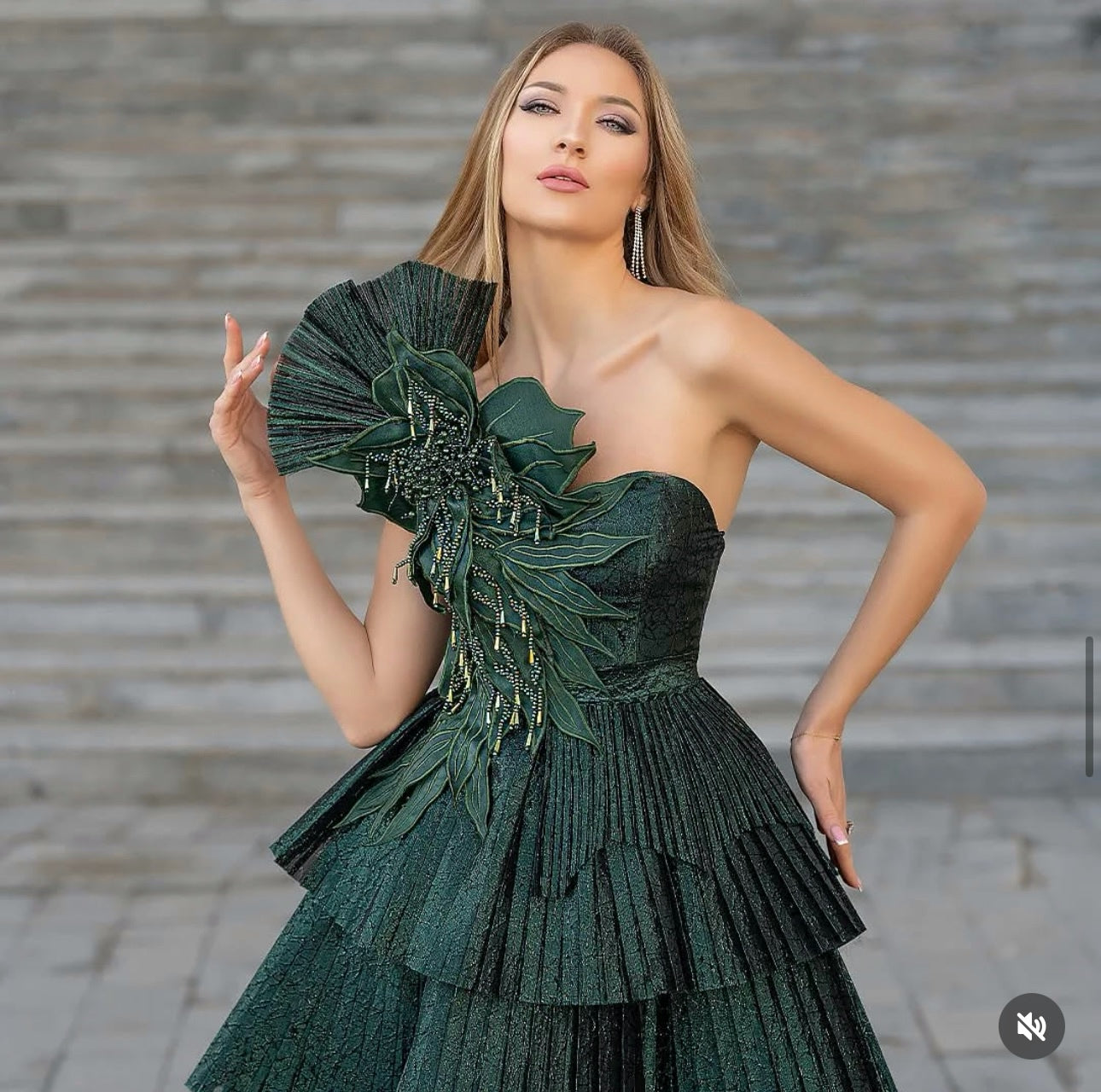 Elegant dress from the haute couture collection, exclusive design.