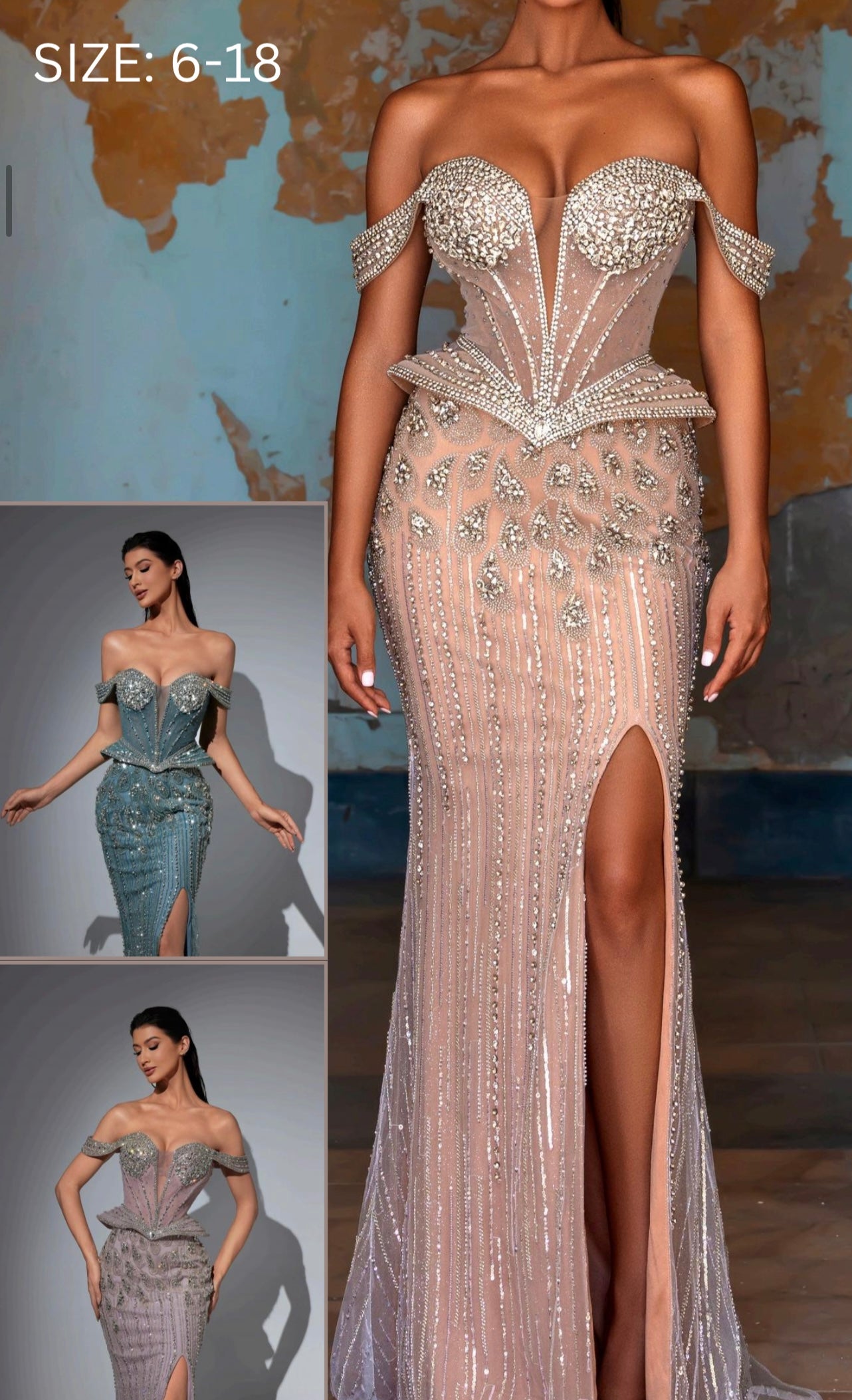 Modern Off-Shoulder Stone-Embellished Dress