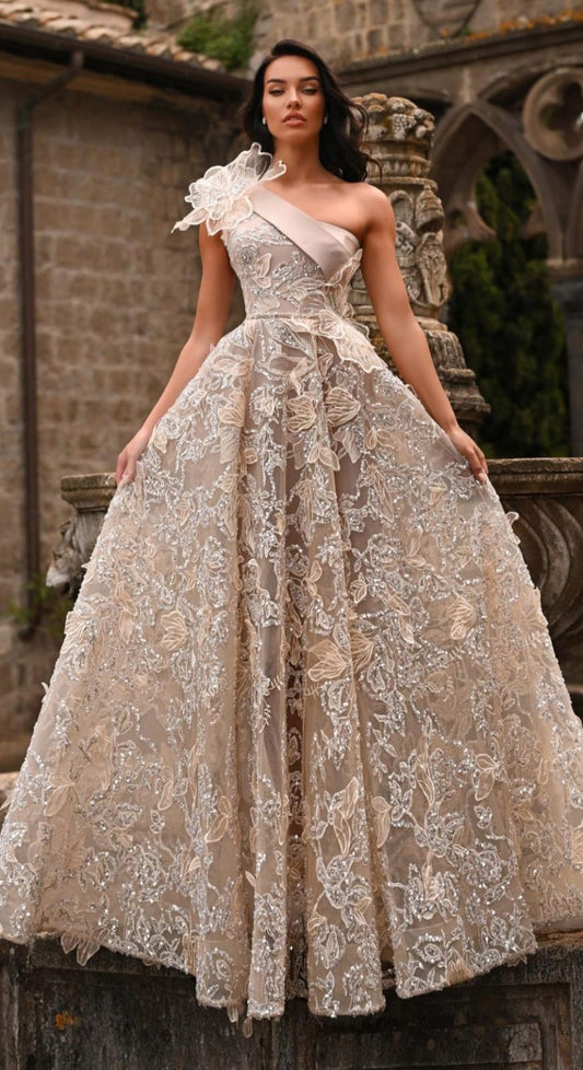 Elegant dress from the haute couture collection, exclusive design.