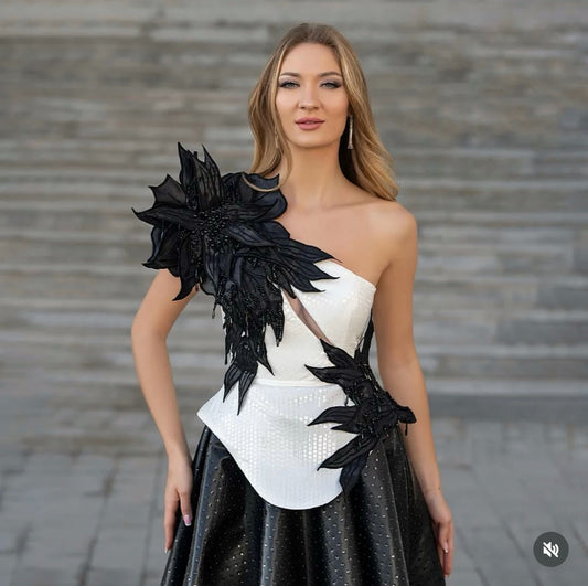 Elegant dress from the haute couture collection, exclusive design.