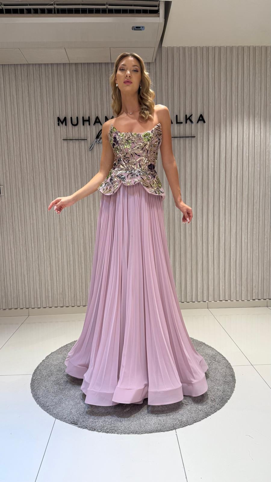 Elegant dress from the haute couture collection, with an exclusive design.
