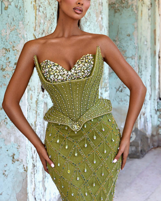 Luxury Party Dress Embellished with Stones