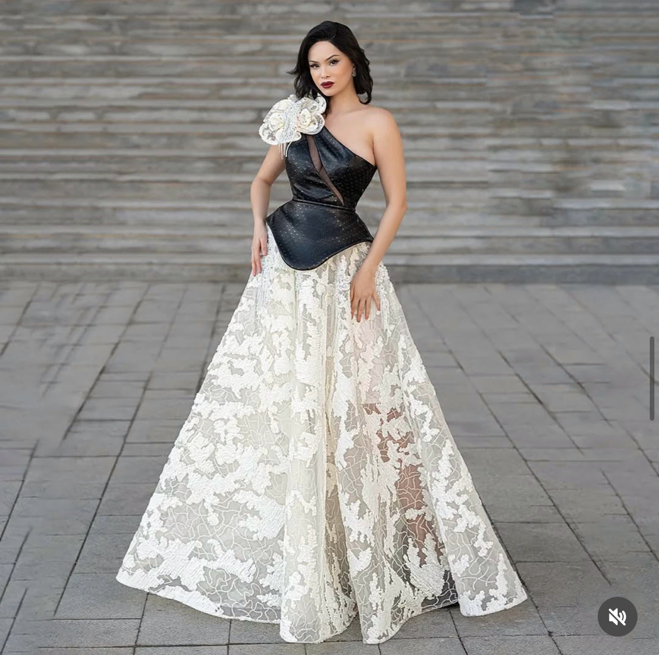 Elegant dress from the haute couture collection, exclusive design.