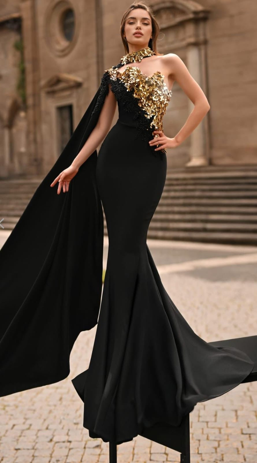 Elegant dress from the Haute Couture collection, exclusive design.