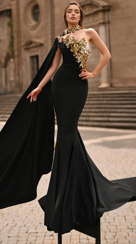 Elegant dress from the Haute Couture collection, exclusive design.