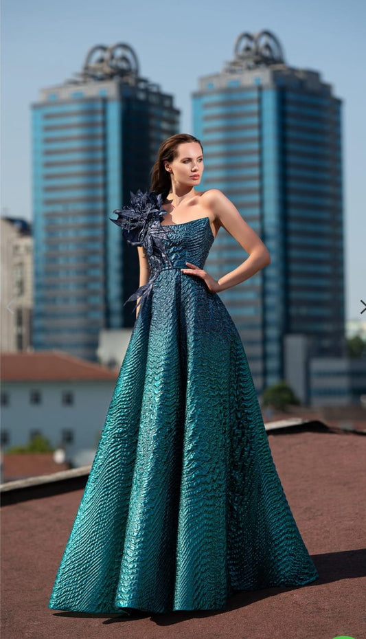 Elegant dress from the Haute Couture collection, exclusive design.