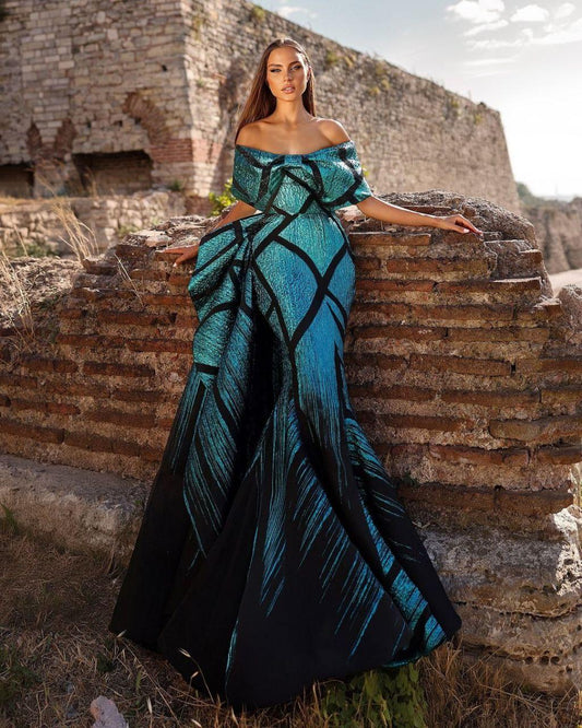 Elegant dress from the Haute Couture collection, exclusive design.