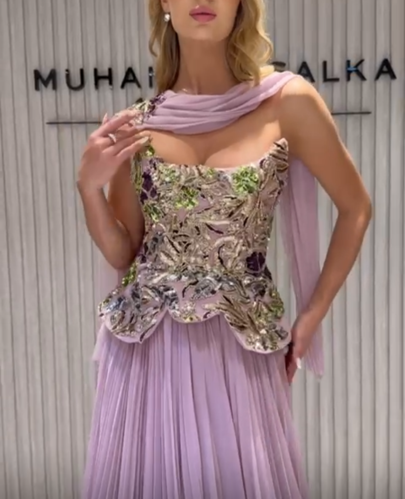 Elegant dress from the haute couture collection, with an exclusive design.
