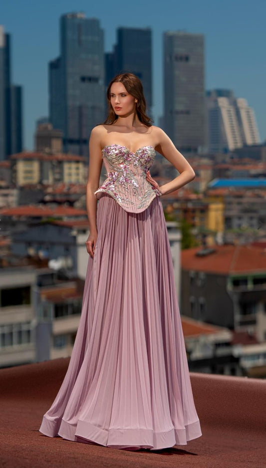 Elegant dress from the haute couture collection, exclusive design.