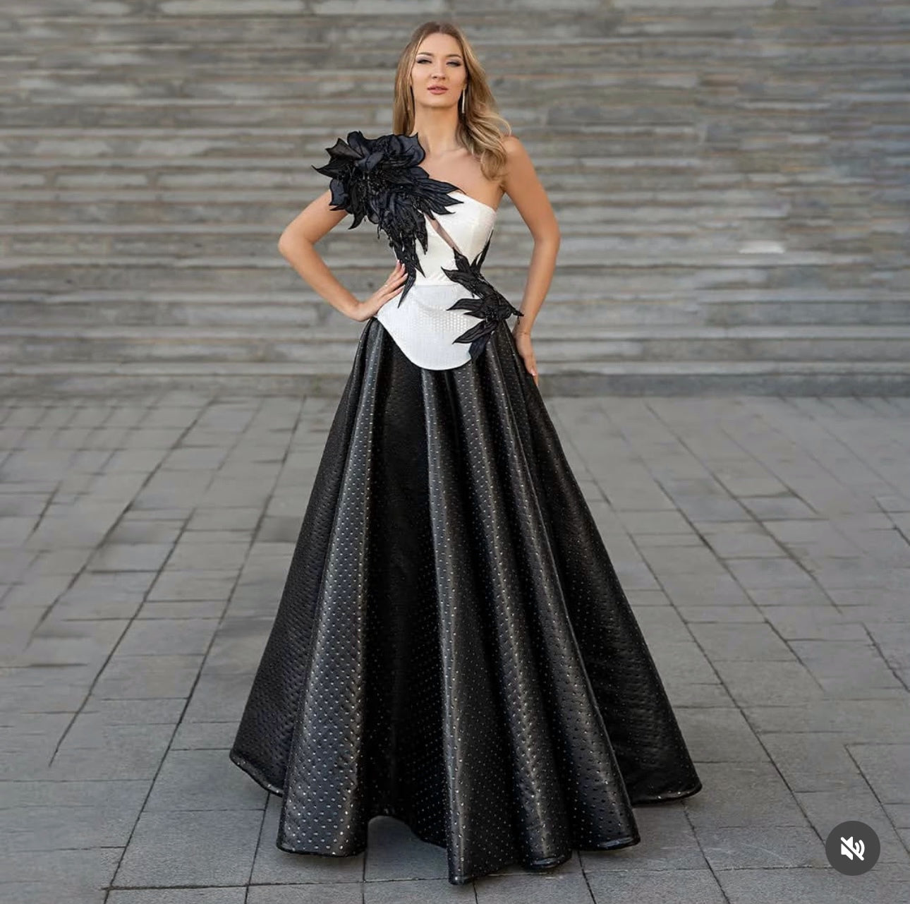 Elegant dress from the haute couture collection, exclusive design.
