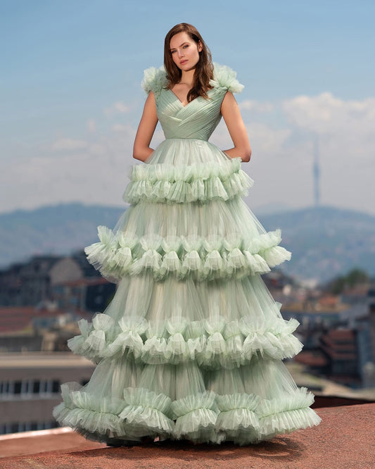 Elegant dress from the haute couture collection, exclusive design.