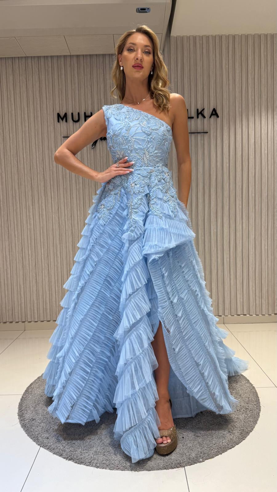 Elegant dress from the haute couture collection, exclusive design.