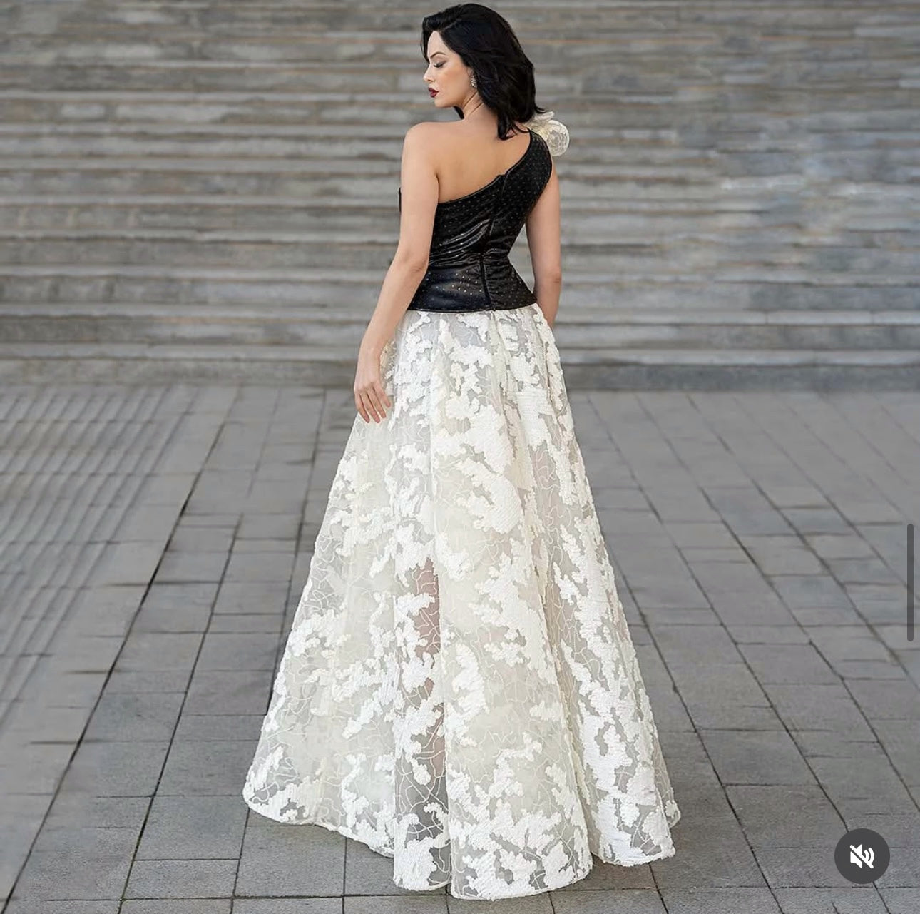 Elegant dress from the haute couture collection, exclusive design.